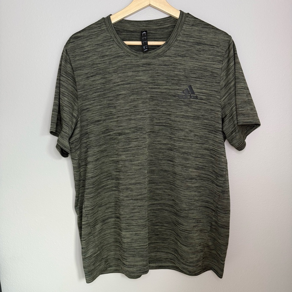 Adidas Shirt Size L Relaxed Fit Athletic Green 100% Polyester